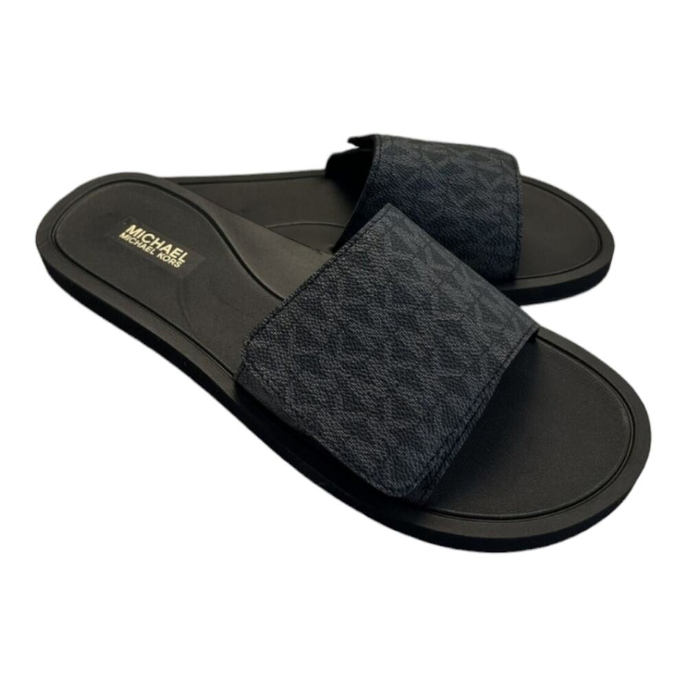 Michael Kors MK Signature Logo Print‎ Wade Slide Women's Size 8 9 New!